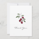 Hand Drawn Burgundy Red Berries Bedankkaart (Voorkant)
