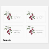 Hand Drawn Burgundy Red Berries Rechthoekige Sticker (Vel)