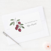 Hand Drawn Burgundy Red Berries Rechthoekige Sticker (Envelop)