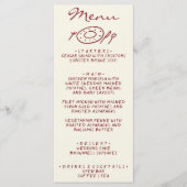 Hand Drawn Burgundy Whimsical Quirky Wedding Menu (Voorkant)