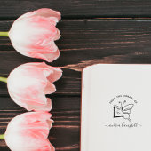 Hand-drawn Butterfly Doodle Elegant Library Book Rubberstempel
