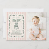 Hand Drawn Cake Quirky Unique Birthday Party Photo Kaart (Voorkant)