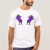 Hand Drawn Cartoon Cute Eggplants Posing T-shirt (Voorkant)