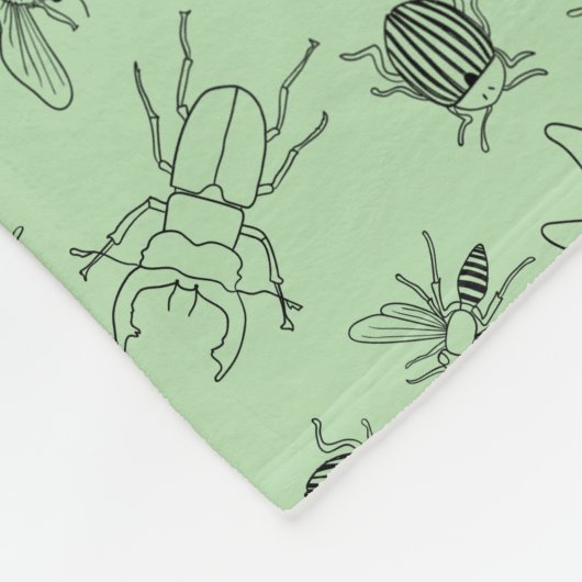 Hand-Drawn Cartoon Insects Pattern Throw Blanket Fleece Deken (Hoek)