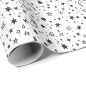 Hand Drawn Celestial Night Sky Pattern Cadeaupapier (Rol Hoek)