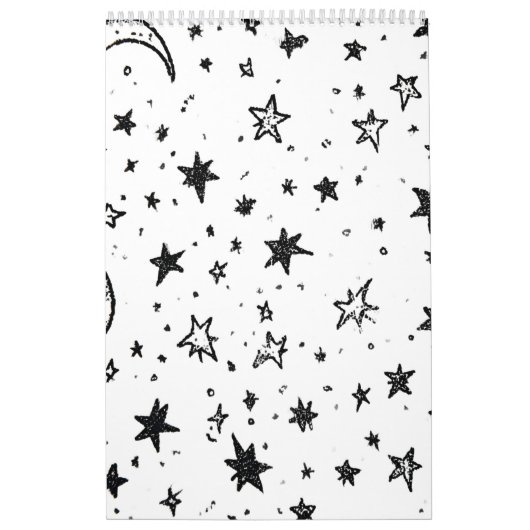 Hand Drawn Celestial Night Sky Pattern Kalender (Hoes)