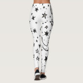 Hand Drawn Celestial Night Sky Pattern Leggings (Achterkant)