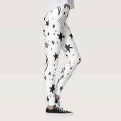Hand Drawn Celestial Night Sky Pattern Leggings (Rechts)