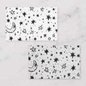 Hand Drawn Celestial Night Sky Pattern Visitekaartje (Voorkant / Achterkant)