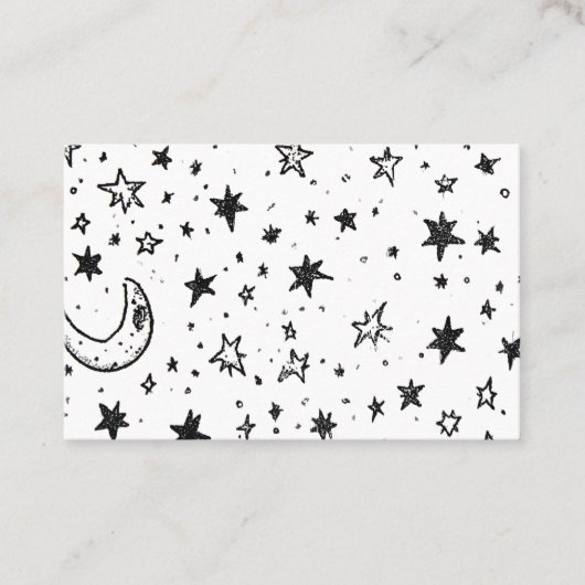 Hand Drawn Celestial Night Sky Pattern Visitekaartje (Voorkant)