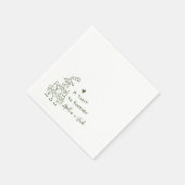 Hand Drawn Champagne Glass Tower Wedding Napkins Servet (Hoek)