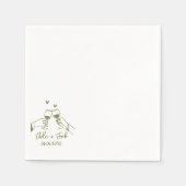 Hand Drawn Champagne Glass Wedding Napkins Servet (Voorkant)