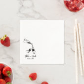 Hand Drawn Champagne Tower Glass Wedding Napkins Servet (Insitu)