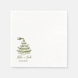 Hand Drawn Champagne Tower Glass Wedding Napkins Servet