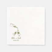 Hand Drawn Champagne Tower Glass Wedding Napkins Servet (Voorkant)