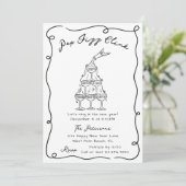 Hand Drawn Champagne Tower New Years Eve Party Kaart (Staand voorkant)