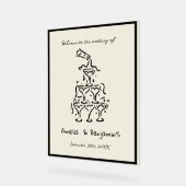 Hand Drawn Champagne Tower Retro Welcome wedding Acryl Bord (Hoek)