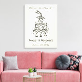 Hand Drawn Champagne Tower Retro Welcome wedding Canvas Afdruk (Insitu (Woonkamer))