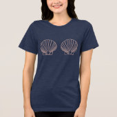 Hand-drawn Cheeky Clam Shells Tri-Blend Shirt (Voorkant)