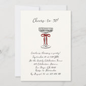 hand drawn cheers to 30, birthday party invitation kaart (Voorkant)