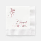 Hand Drawn "Cheers to Christmas" Holiday Party Servet (Voorkant)