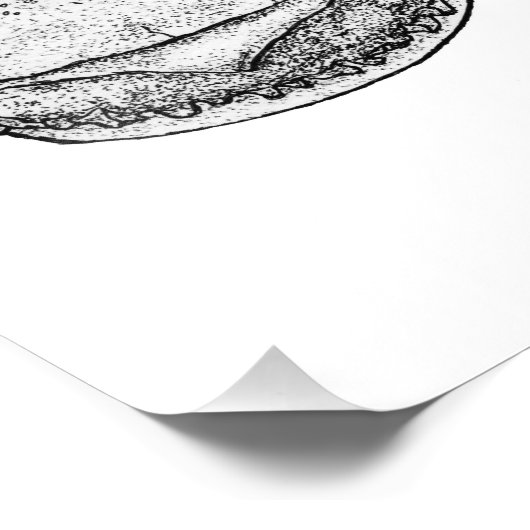 Hand-Drawn Cheeseburger Art Print Foto Afdruk (Hoek)