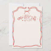 Hand Drawn Cherub Vintage Cupid Bridal Shower Kaart (Achterkant)
