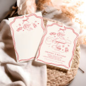 Hand Drawn Cherub Vintage Cupid Engagement Party Kaart