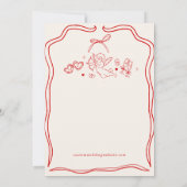 Hand Drawn Cherub Vintage Cupid Monogram Wedding Kaart (Achterkant)