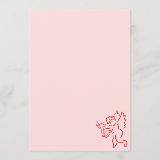 Hand Drawn Cherubs Pink Red Galentine's Day Party Kaart (Achterkant)