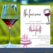 Hand Drawn Chic Scribble Wine & Cake 60th Birthday Kaart