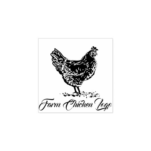 Hand Drawn Chicken Sketch Rubberstempel (Afrduk)