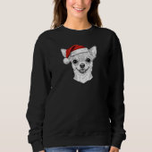 Hand-Drawn Chihuahua Christmas Custom Name Dog Trui (Voorkant)
