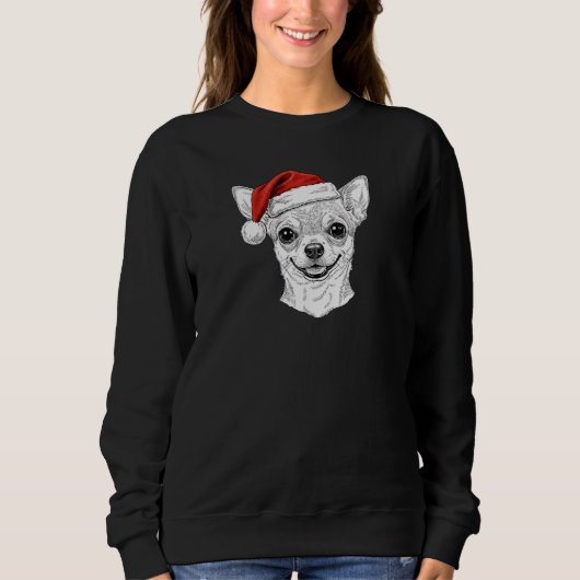 Hand-Drawn Chihuahua Christmas Custom Name Dog Trui (Voorkant)