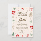 Hand Drawn Christmas Baby Shower Photo Bedankkaart (Voorkant)