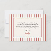 Hand Drawn Christmas Bridal Shower Bedankkaart (Achterkant)