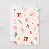 Hand Drawn Christmas Bridal Shower  Bedankkaart (Achterkant)