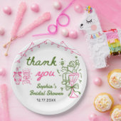 Hand Drawn Christmas Bridal Shower Papieren Bordje (Feest)