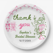 Hand Drawn Christmas Bridal Shower Papieren Bordje (Voorkant)