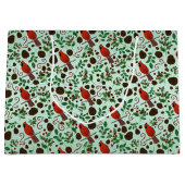 Hand Drawn Christmas Cardinals & Pinecones Holiday Groot Cadeauzakje (Voorkant)