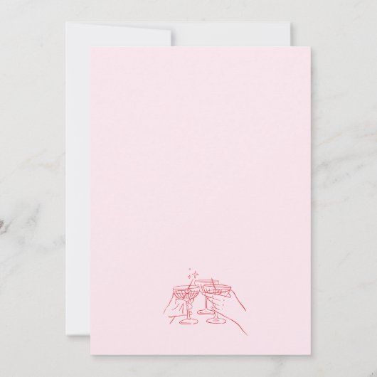 Hand Drawn Christmas Cocktail Party Invitation Kaart (Achterkant)