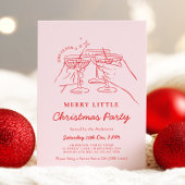 Hand Drawn Christmas Cocktail Party Invitation Kaart