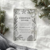 Hand-Drawn Christmas Dinner Acryl Uitnodigingen