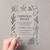 Hand-Drawn Christmas Dinner Acryl Uitnodigingen (Insitu (Draagbaar))