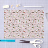 Hand Drawn  Christmas Geese Pink Tissue Paper Tissuepapier (Craft)