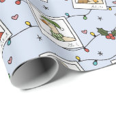 Hand Drawn Christmas Geese - Wrapping Paper Roll Cadeaupapier (Rol Hoek)