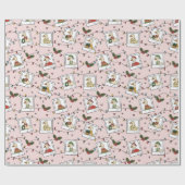 Hand Drawn  Christmas Geese Wrapping Paper Roll Cadeaupapier (Vlak)