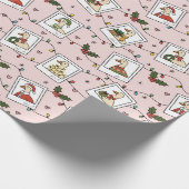 Hand Drawn  Christmas Geese Wrapping Paper Roll Cadeaupapier (Hoek)