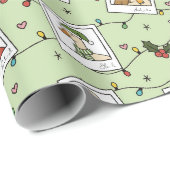 Hand Drawn  Christmas Geese Wrapping Paper Roll Cadeaupapier (Rol Hoek)
