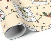 Hand Drawn Christmas Geese - Wrapping Paper Roll Cadeaupapier (Rol Hoek)